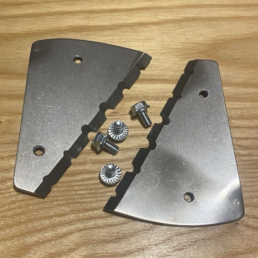 Silkfly 2Pc 8 In Curved Ice Auger Blades Heavy Duty Stainless Steel Replacement